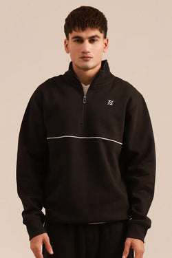 Mock Neck Sweat Shirt - 5001 - BLACK