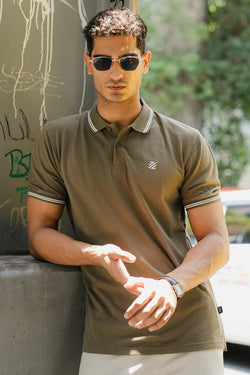 Signature Polo Shirt - E001 - OLIVE