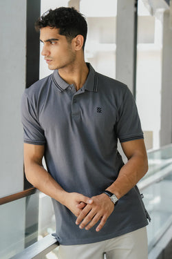 Signature Polo Shirt - E001 - STONE