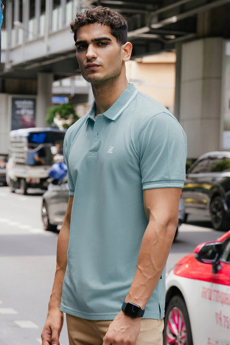 Signature Polo Shirt - E001 - DUSKY BLUE