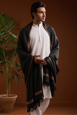 Men Shawl - S002 - BLACK