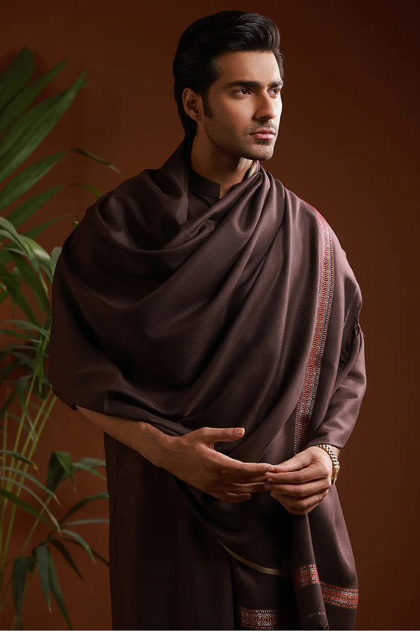 Men Shawl - S002 - BROWN