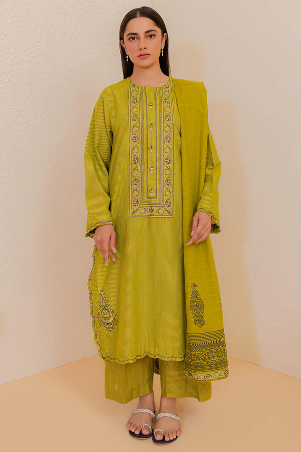 Embroidered Kurta Dupatta Trouser - 2134