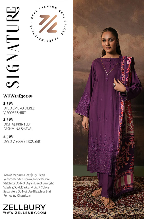 Embroidered Shirt Shalwar Shawl - 0248